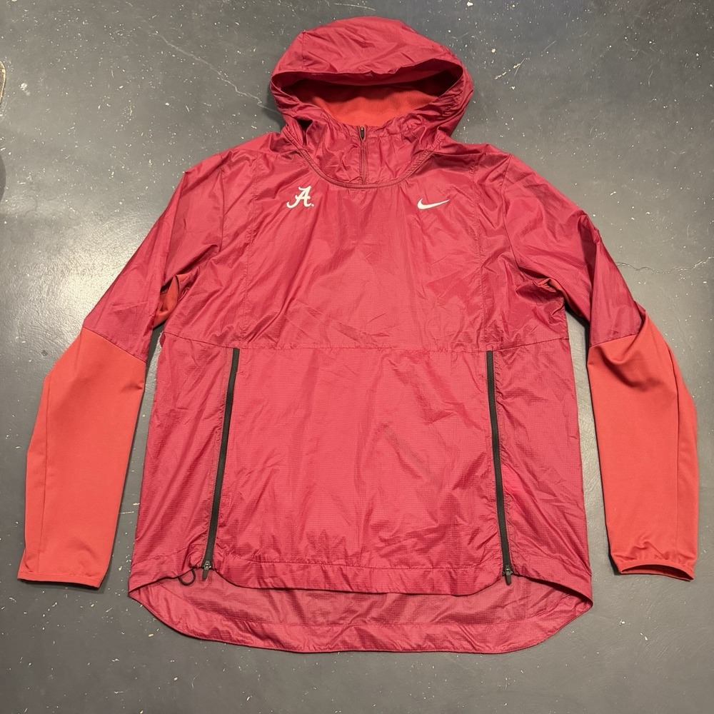 Alabama Crimson Tide Jacket Mens Large Red Windbreaker Hooded Lightweight NCAA